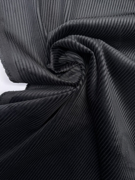 Cotton Corduroy Black Ribbed