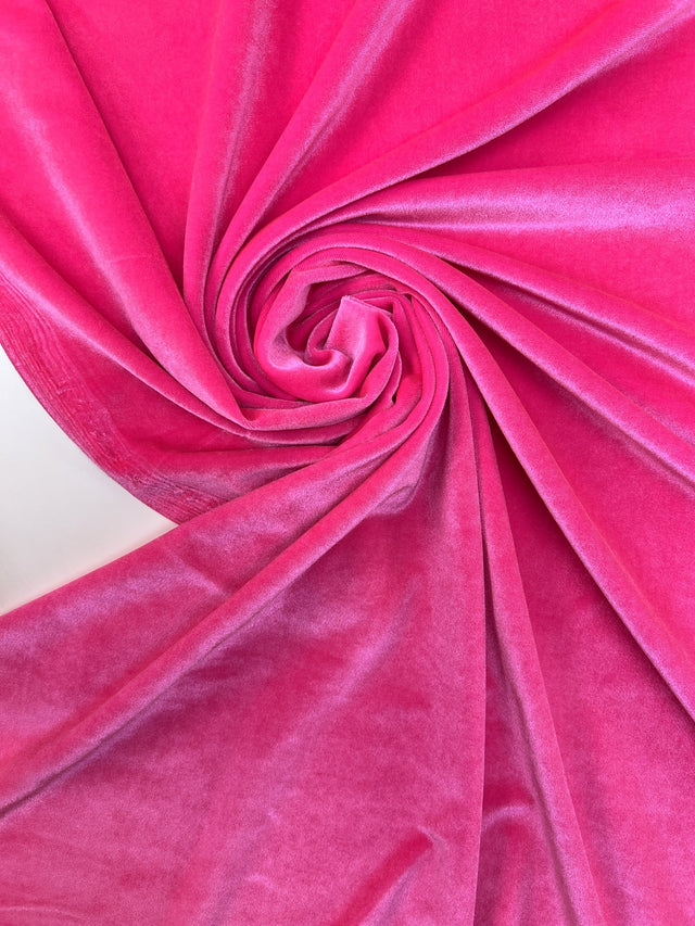 Pink Velour Knitted Fabric