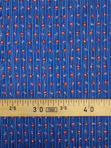 Italian Cotton Poplin Blue Printed Shirt Fabric