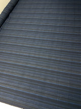 Wool Striped Fabric Black Blue