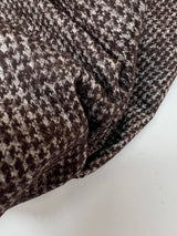 Wool Cotton Knitted Houndstooth Gray-Brown
