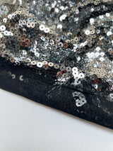Polyamide Crepe with Sequins Silver Black