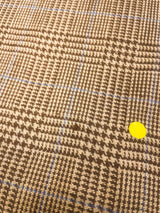 Italian Checked Linen Fabric Brown Beige