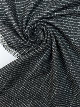 Wool Polyamid Gabardine Gray Black Striped