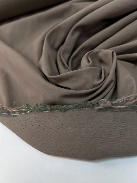 Brown Cotton Polyamide Twill