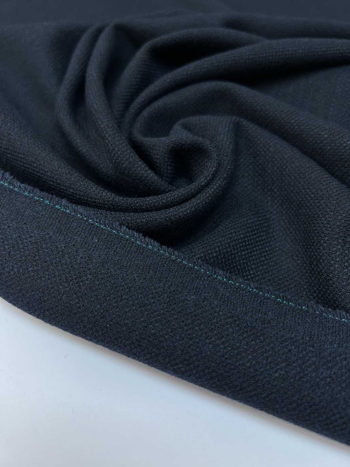 Polyester Blend Woven Melange Blue Black