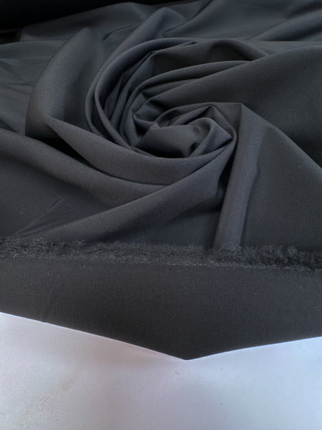 Black Wool Polyester Woven