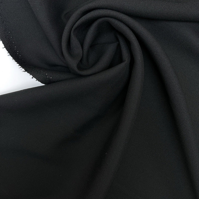 Black Wool Woven Fabric