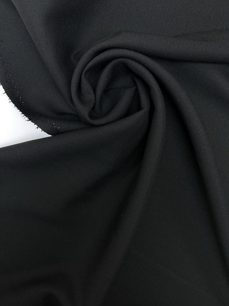 Black Wool Woven Fabric