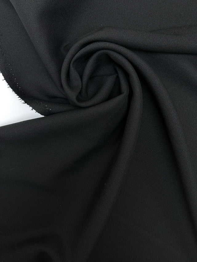 Black Wool Woven Fabric