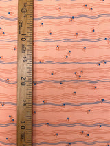 Virgin Wool Printed Orange Striped Fabric