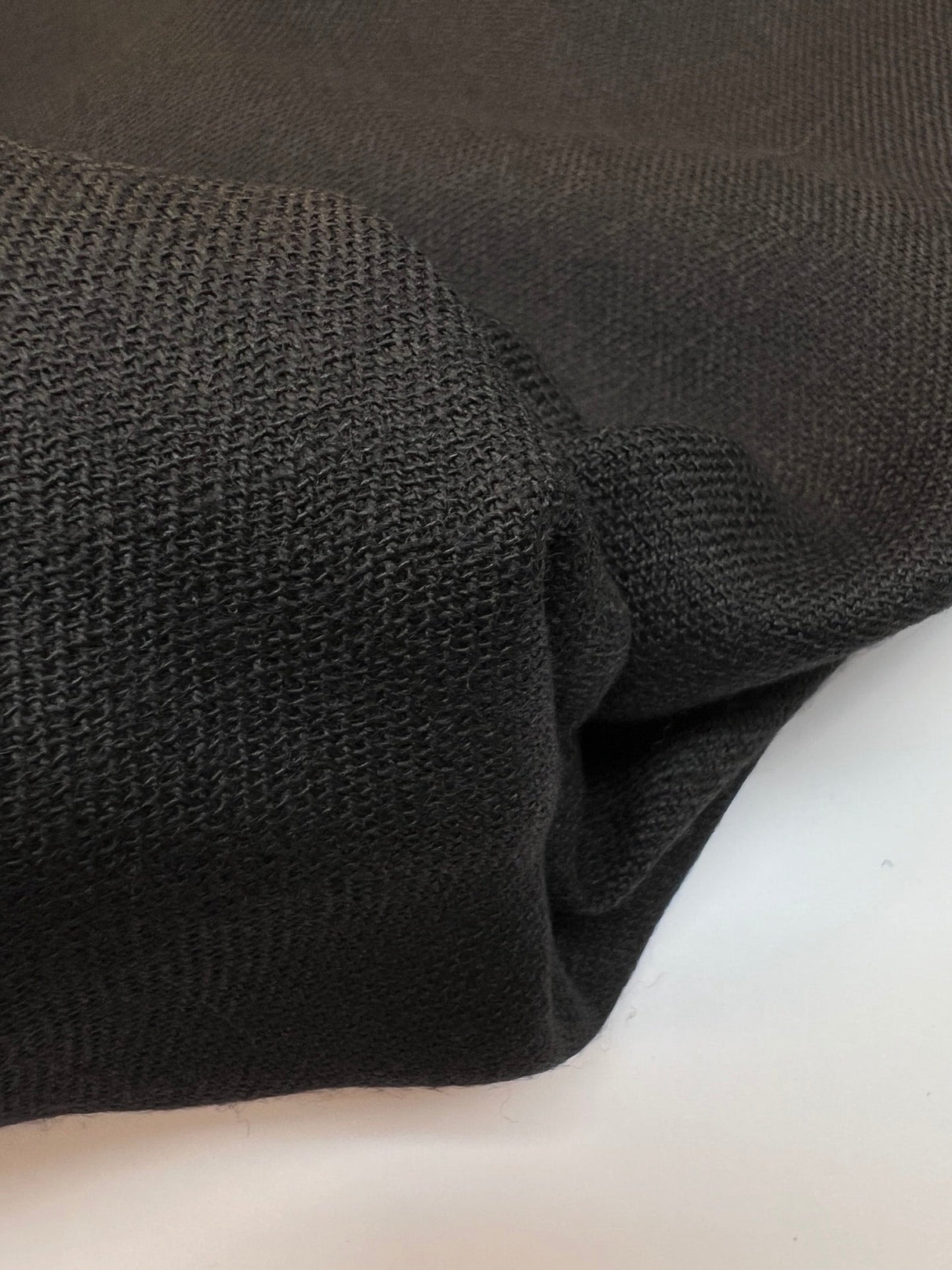 Italian Black Wool Dress Fabric