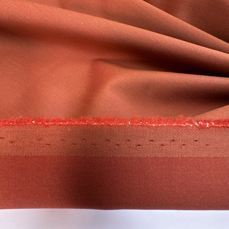 Orange Viscose Wool Twill Suiting