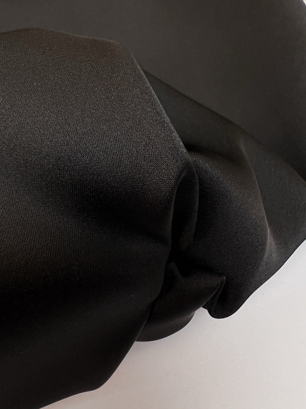 Black Stretch Sateen Fabric