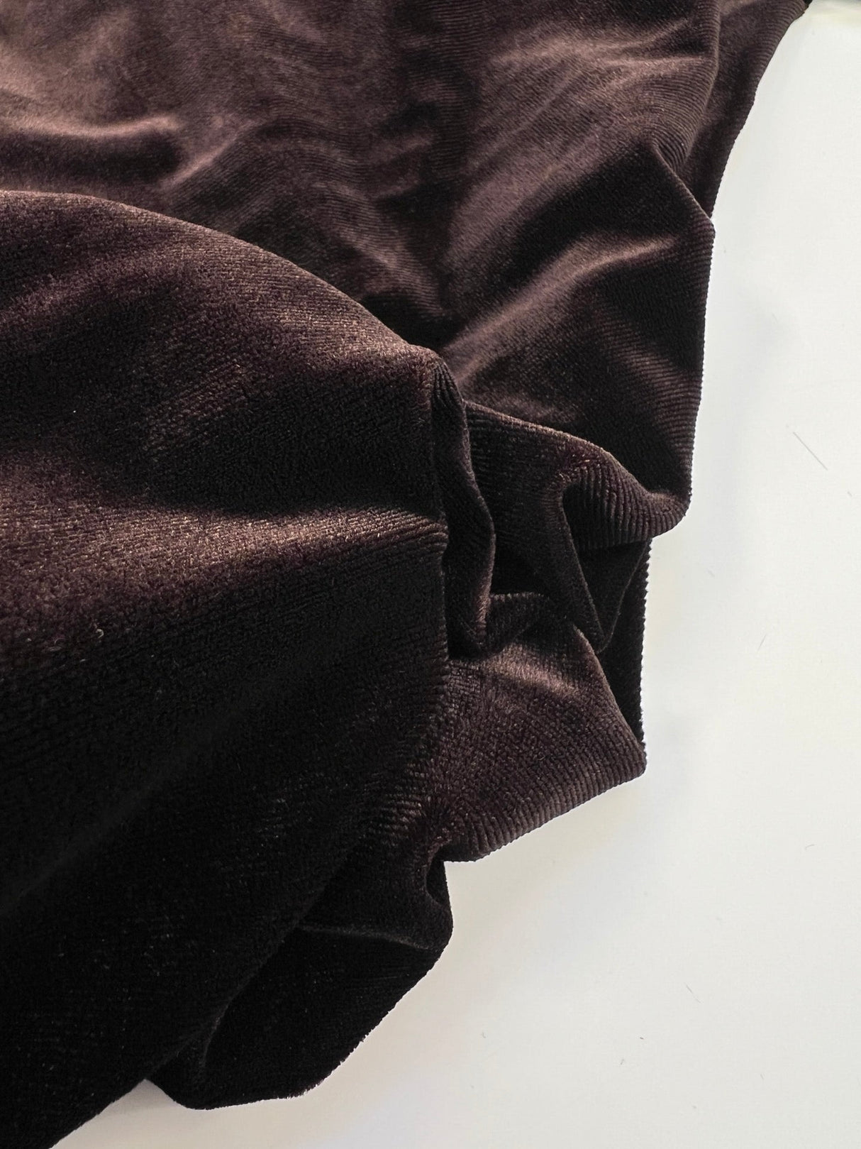 Brown Velour Knitted Fabric