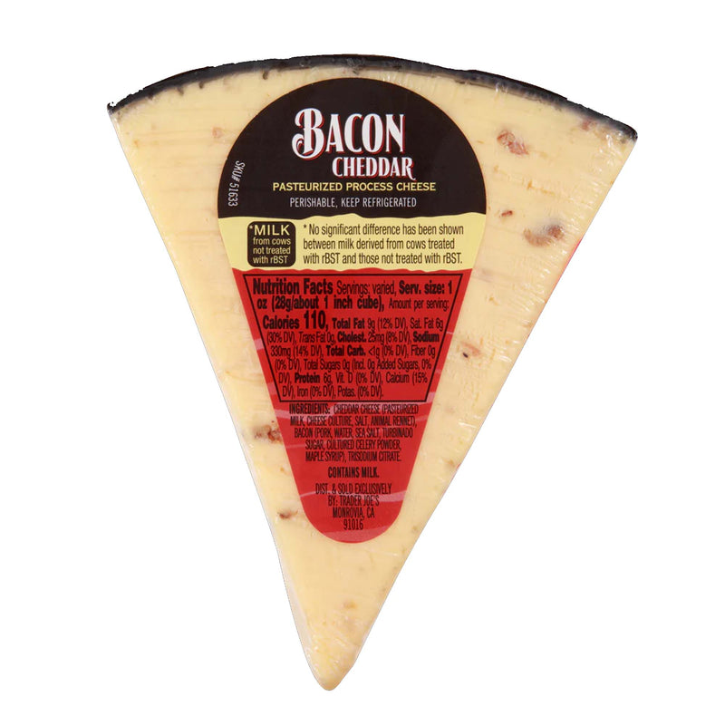 Bacon Cheddar Cheese Aged Cheddar with Smoky Bacon Flavor for Snacking and Boards