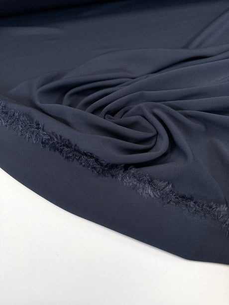 Blue Viscose Elastane Knitted Fabric