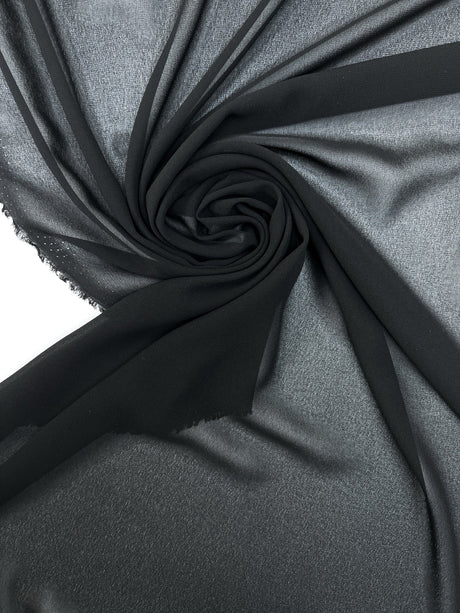 Black Polyamide Crepe Fabric