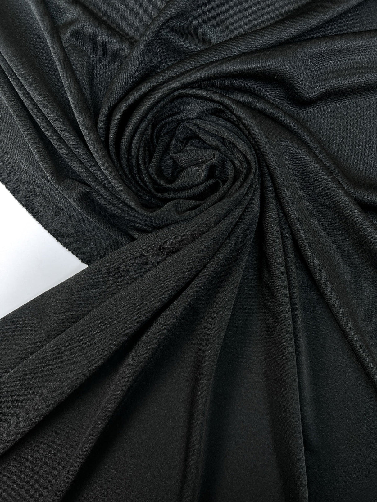 Black Polyester Elastane Knitted Fabric