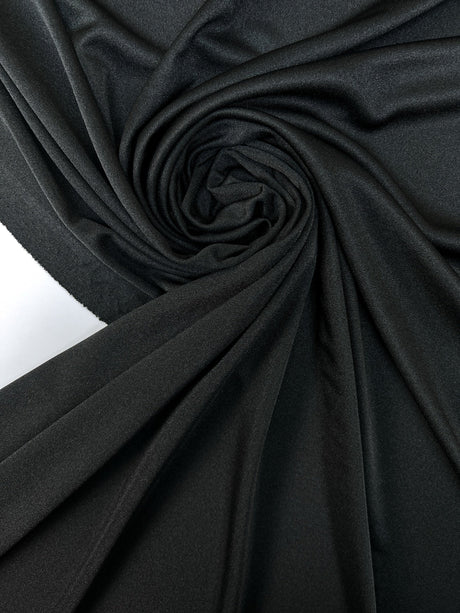 Black Polyester Elastane Knitted Fabric