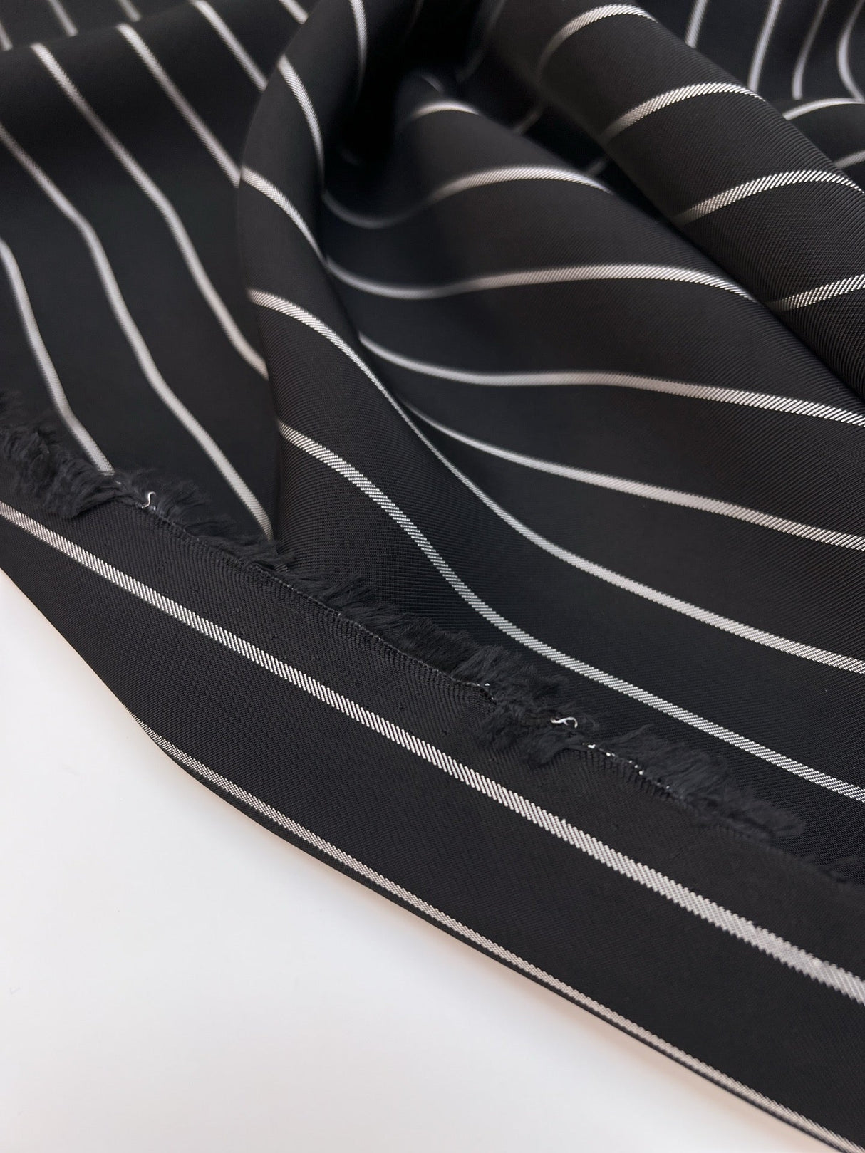 Viscose Twill Lining Black Striped