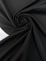 Wool Jacquard Fabric Black Ribbed