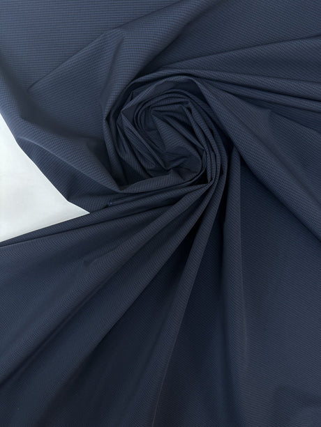 Virgin Wool Suit Fabric Checked Blue Black