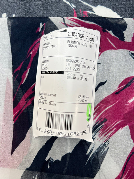 Polyester Chiffon Crepe Printed Blue-Pink