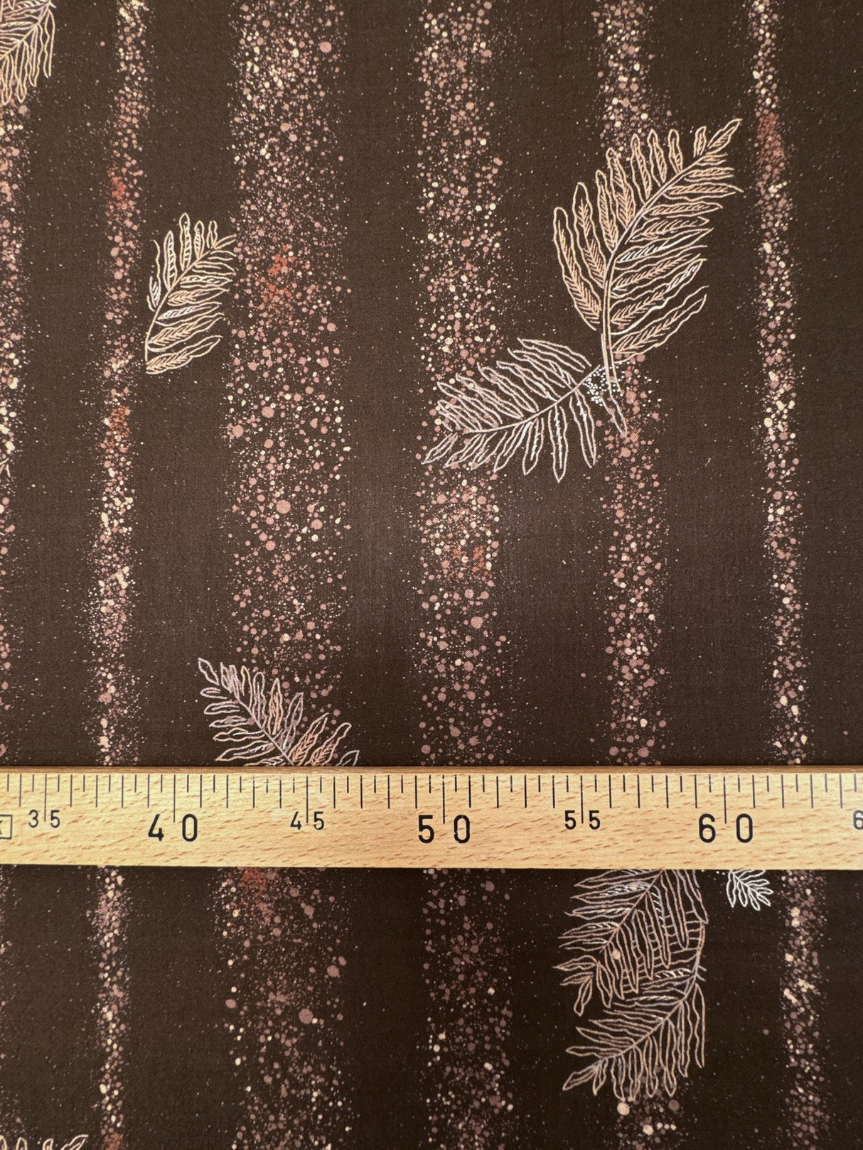 Wool Printed Brown Beige Fabric