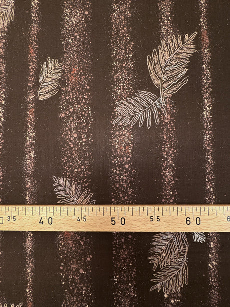 Wool Printed Brown Beige Fabric