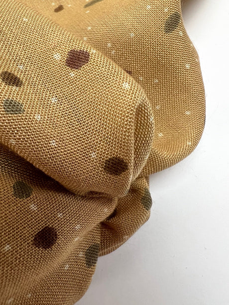 Acrylic Woven Printed Brown Beige Fabric