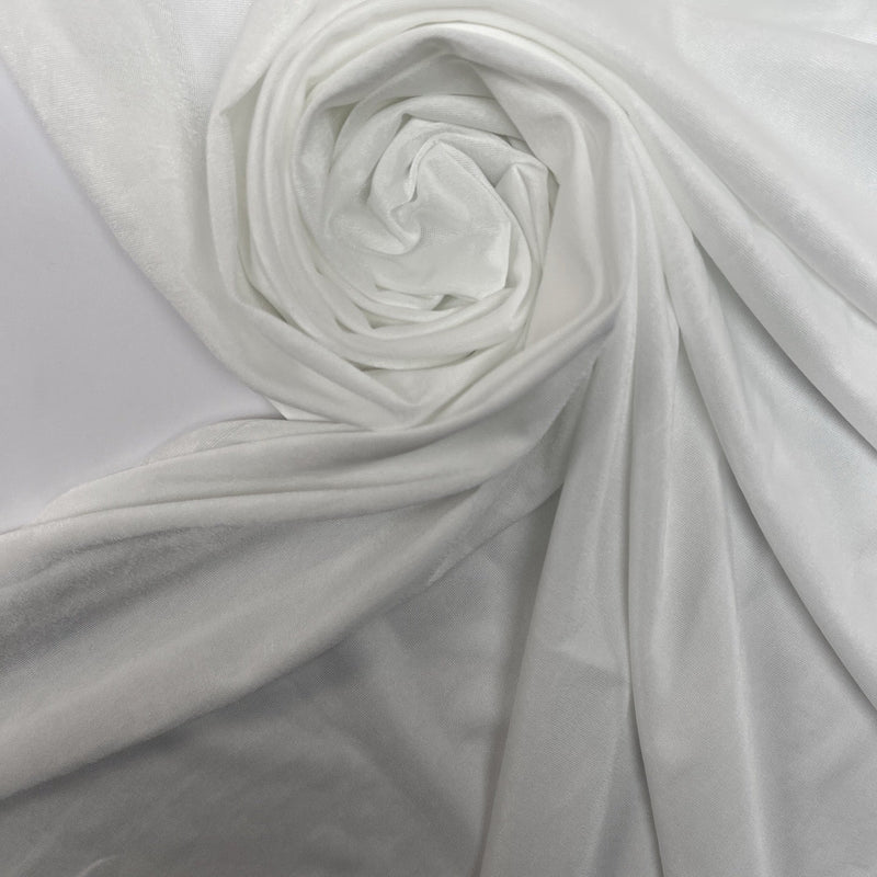 White Polyester Elastane Knitted Fabric