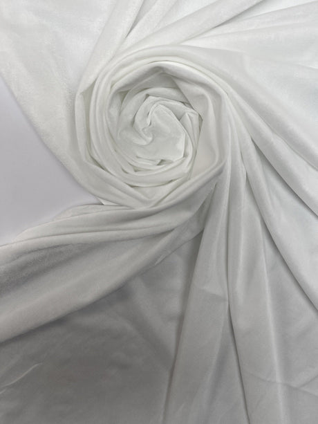White Polyester Elastane Knitted Fabric