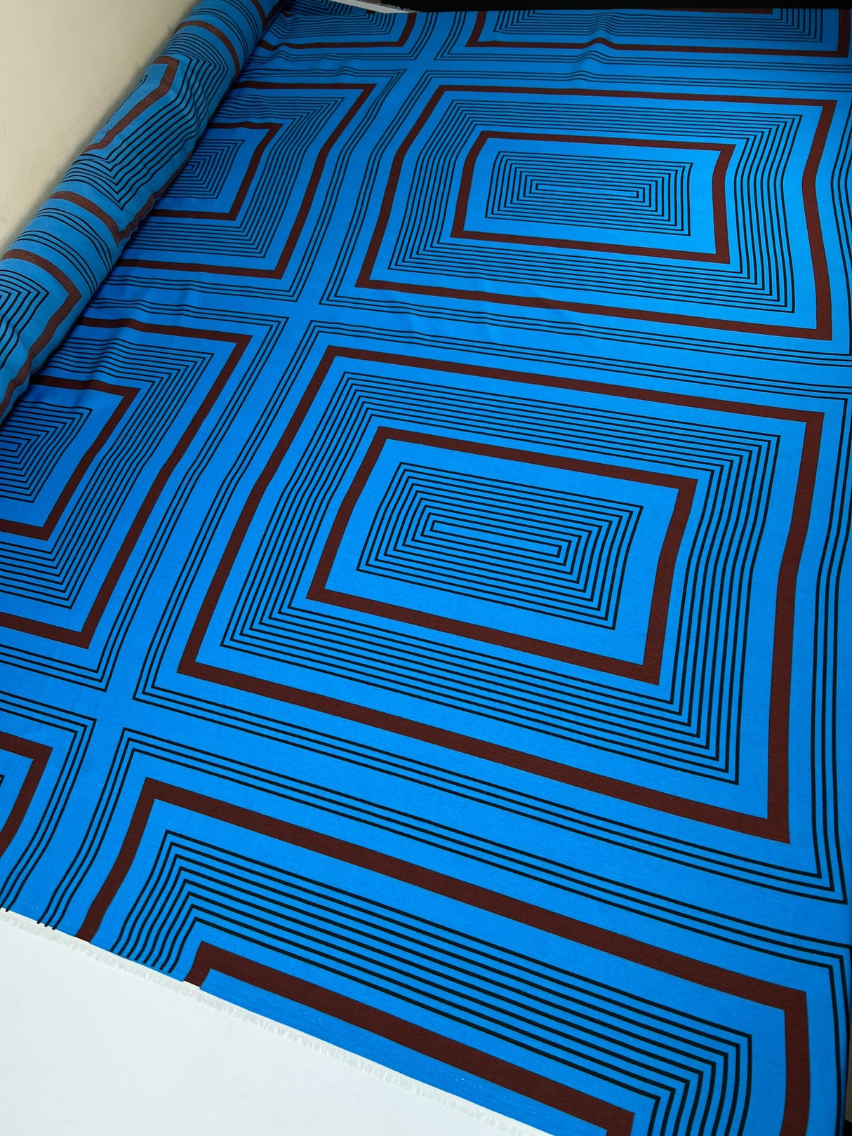 Polyester Sateen Printed Blue