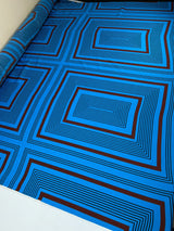 Polyester Sateen Printed Blue