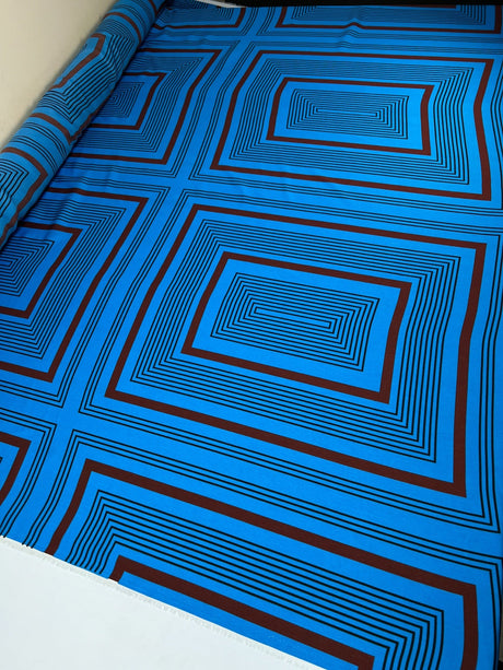 Polyester Sateen Printed Blue