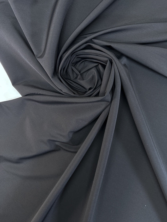 Black Wool Polyester Woven