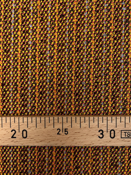 Polyester Blend Tweed in Yellow Brown Orange