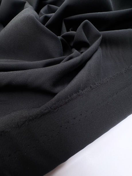 Black Cotton Nylon Polyester Elastane Woven