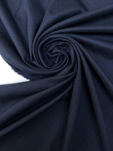 Polyester Elastane Checked Blue Suit Fabric