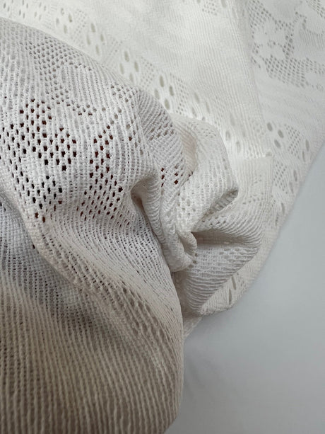 Polyamide Elastane Knitted Floral White