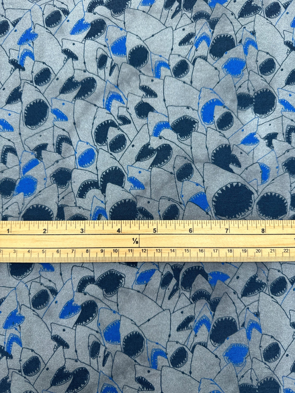Viscose Printed Blue Gray Staple Fabric