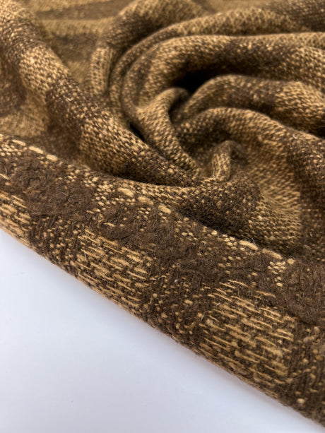 Italian Brown Striped Wool Fabric