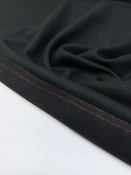 Wool Twill Fabric Black