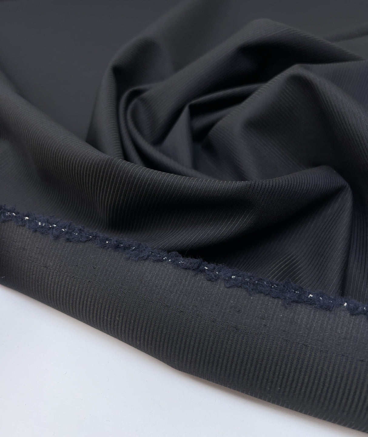 Wool Jacquard Fabric Blue Black