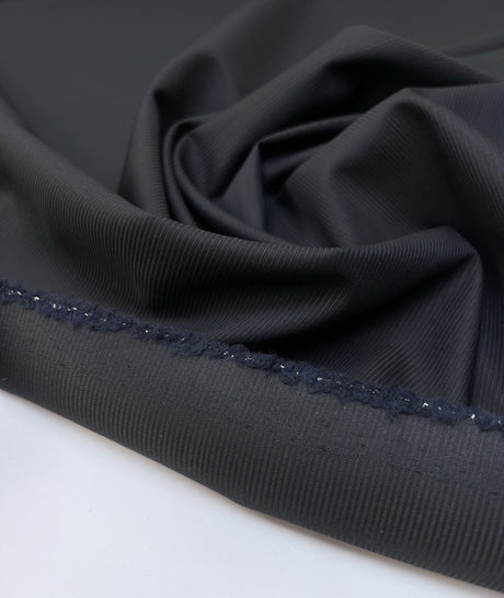 Wool Jacquard Fabric Blue Black