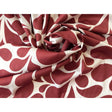 African Print Stretch Cotton Satin Fabric - Rusty Red, White Mimi, 58" Width (1 Yard)