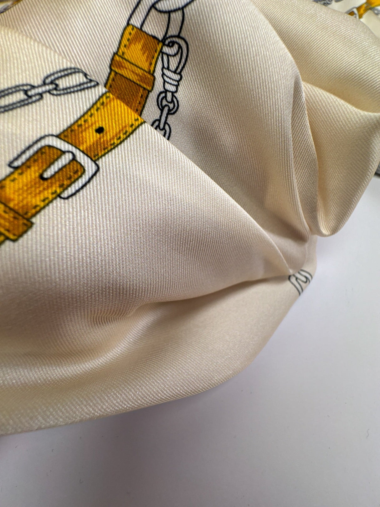 Printed Yellow Beige Polyester Twill