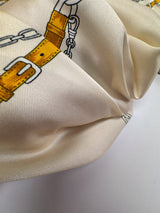 Printed Yellow Beige Polyester Twill