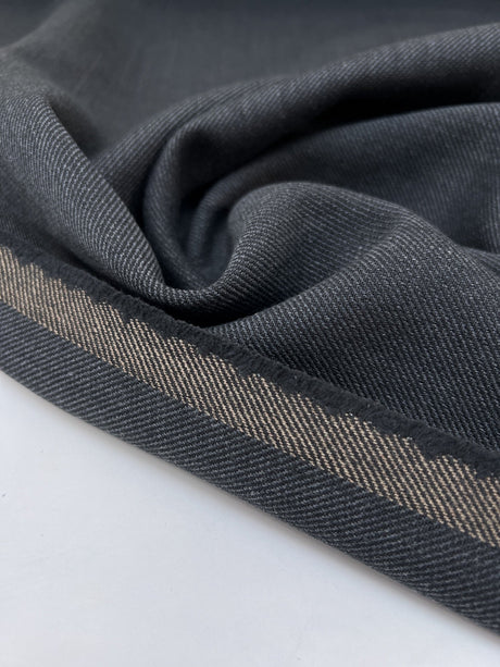 Cotton Blend Twill Melange Gray